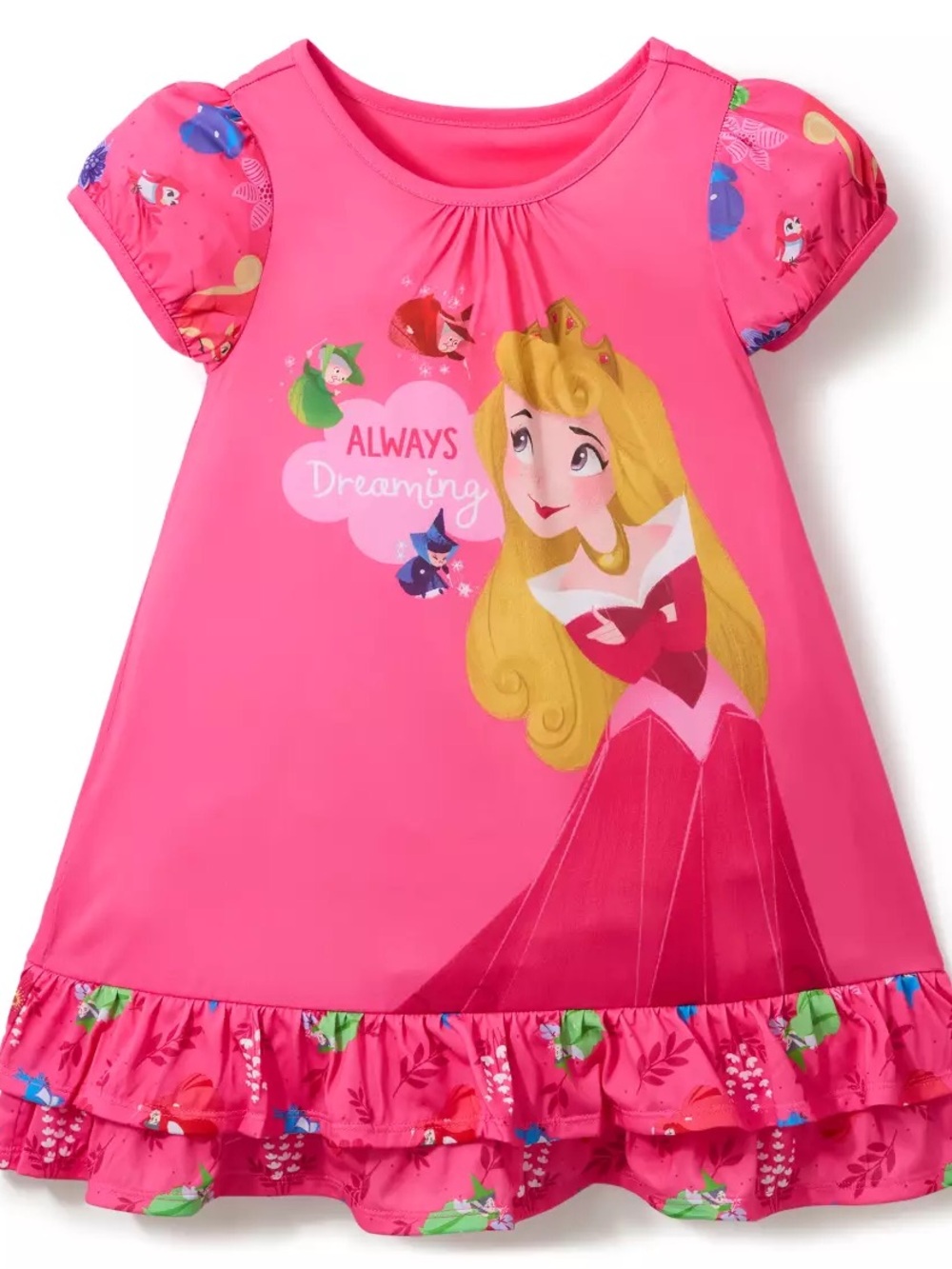 Disney Princess Pink Nightgown with Puff Sleeves